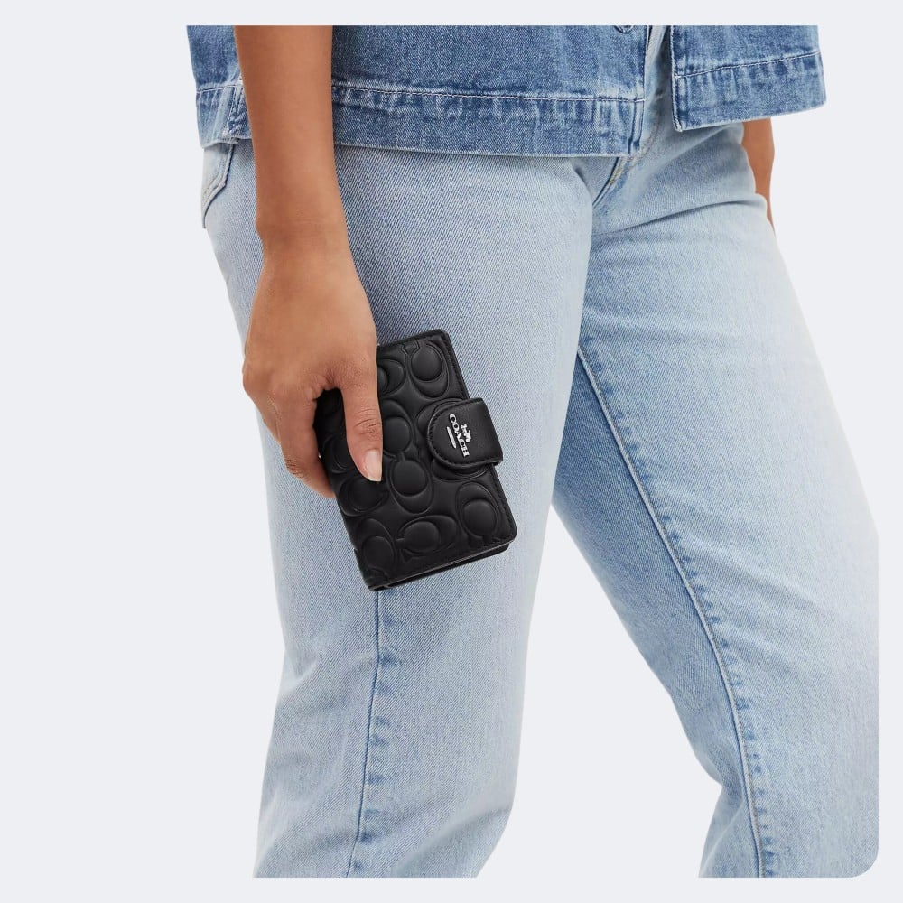 Coach Medium Corner Zip Wallet With Signature Leather