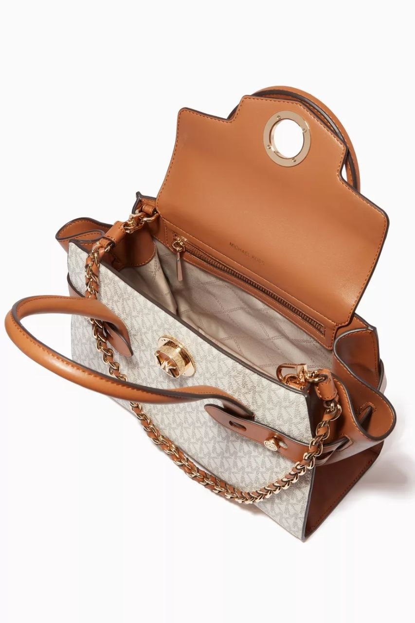 Michael Kors Carmen Large Flap Satchel Brown/Acorn