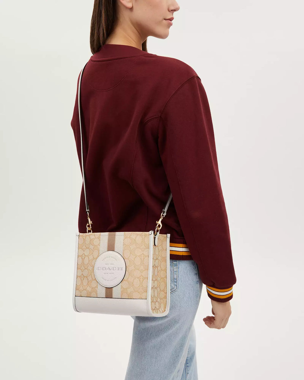 Coach Dempsey Tote 22 In Signature Jacquard