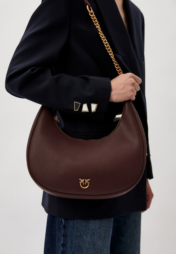Leather hobo BRIOCHE