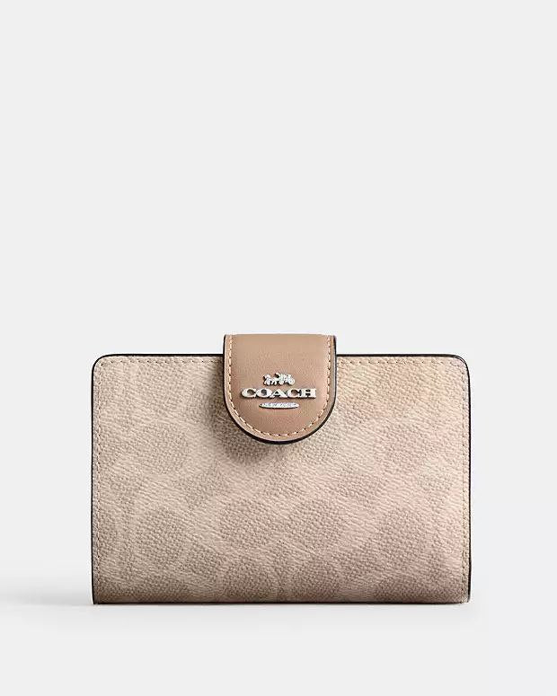 Coach Medium Corner Zip Wallet With Signature Leather