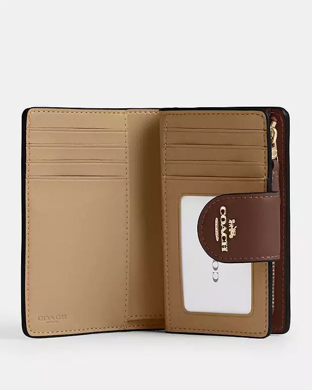 Coach Medium Corner Zip Wallet With Signature Leather