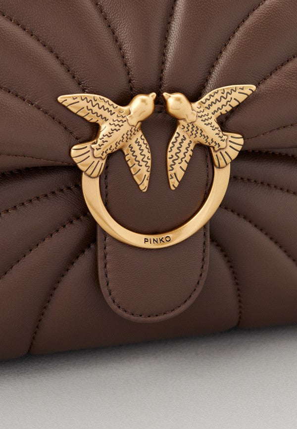 Love Puff Butterfly-quilt Crossbody Bag in Leather