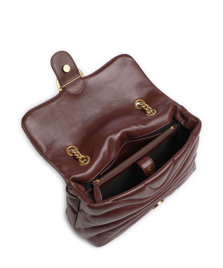 Love Puff Butterfly-quilt Crossbody Bag in Leather