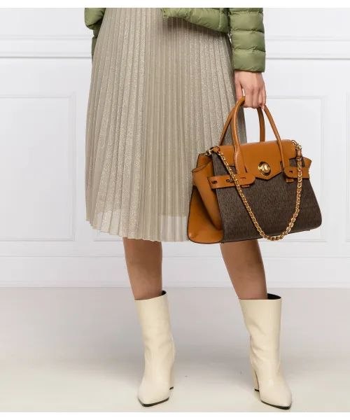 Michael Kors Carmen Large Flap Satchel Brown/Acorn