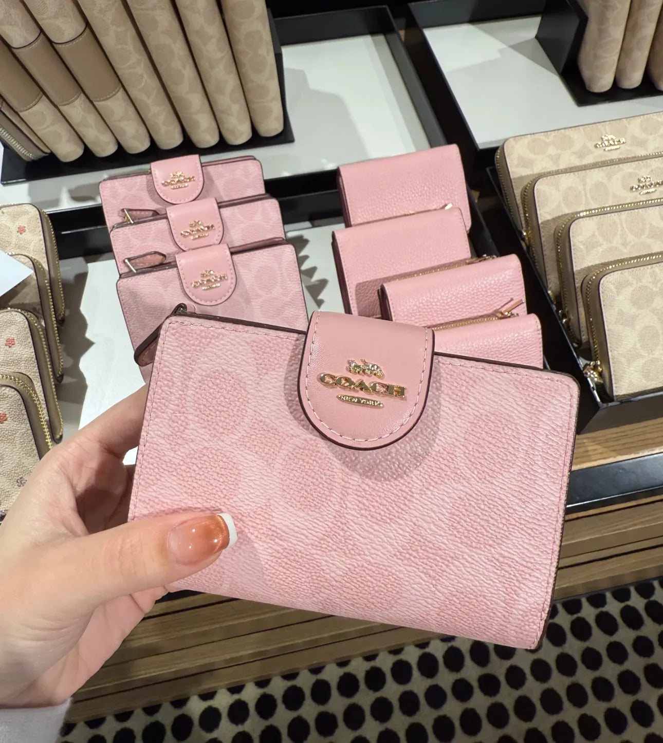 Powder pink coach wallet