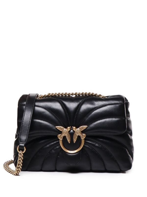 Love Puff Butterfly-quilt Crossbody Bag in Leather
