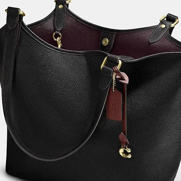 Coach Day Tote Bag Leather Black