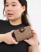 Coach Medium Corner Zip Wallet With Signature Leather