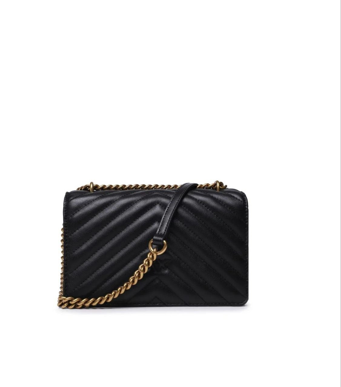 Pinko
Love One Mini Shoulder bag fine grain leather bianco seta/antique gold