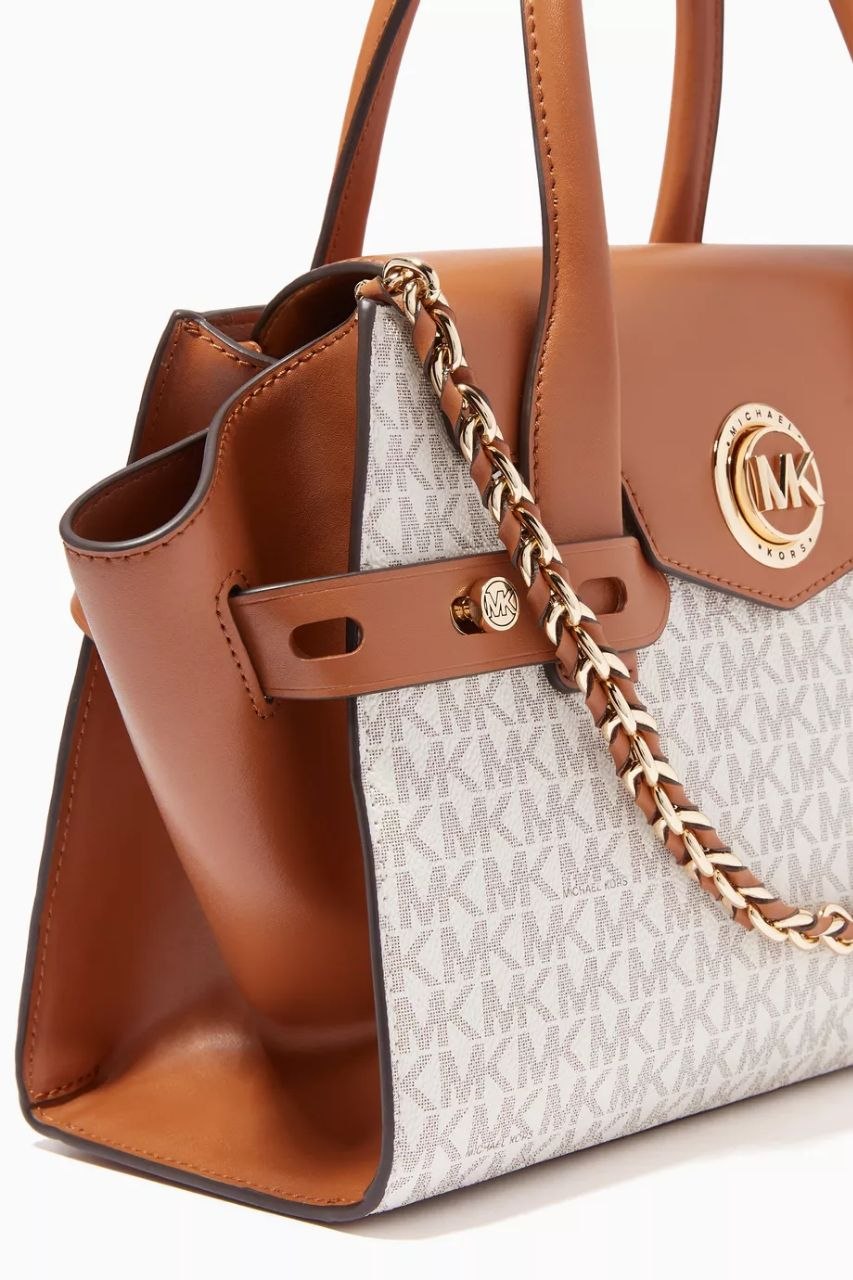 Michael Kors Carmen Large Flap Satchel Brown/Acorn