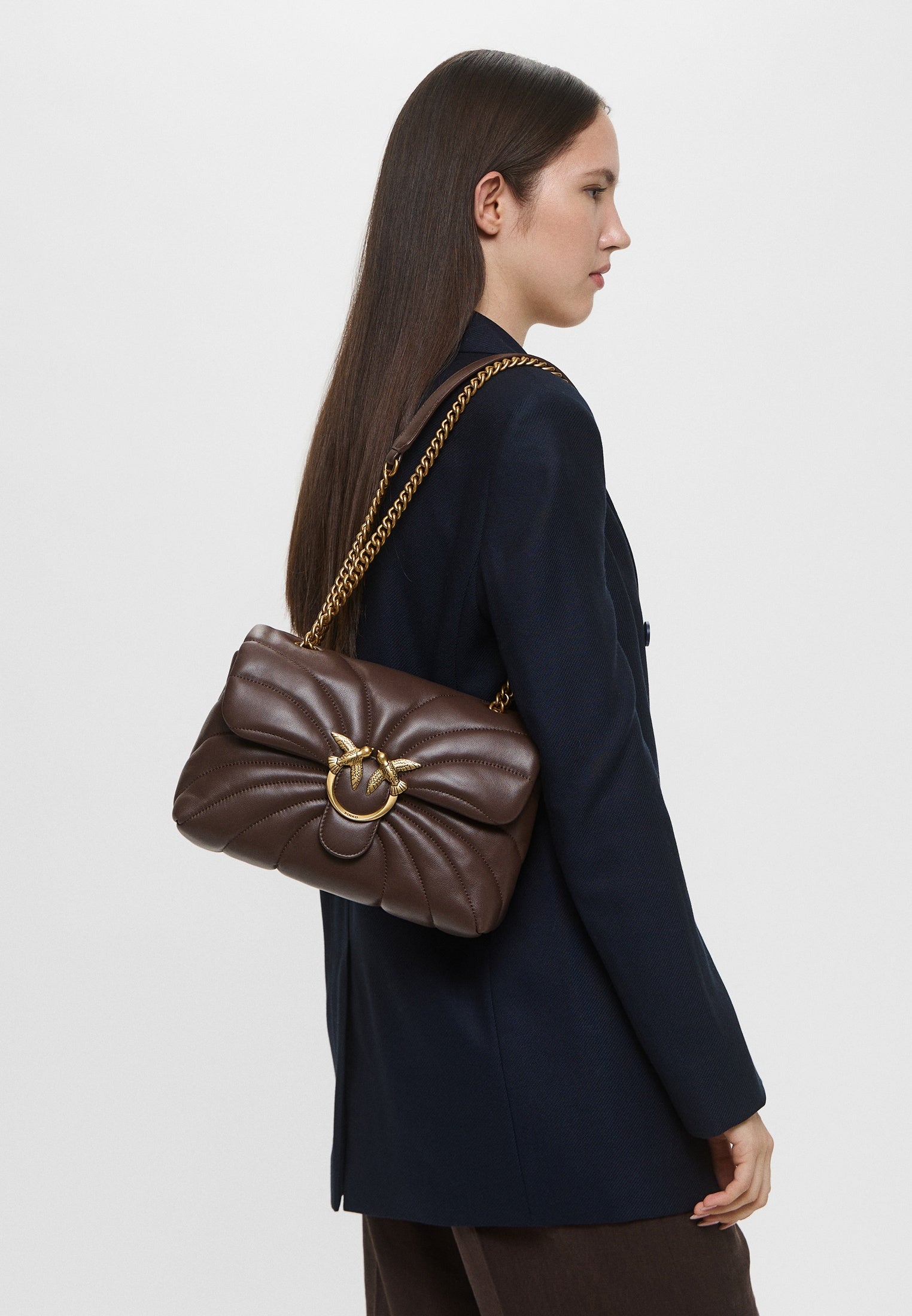 Love Puff Butterfly-quilt Crossbody Bag in Leather