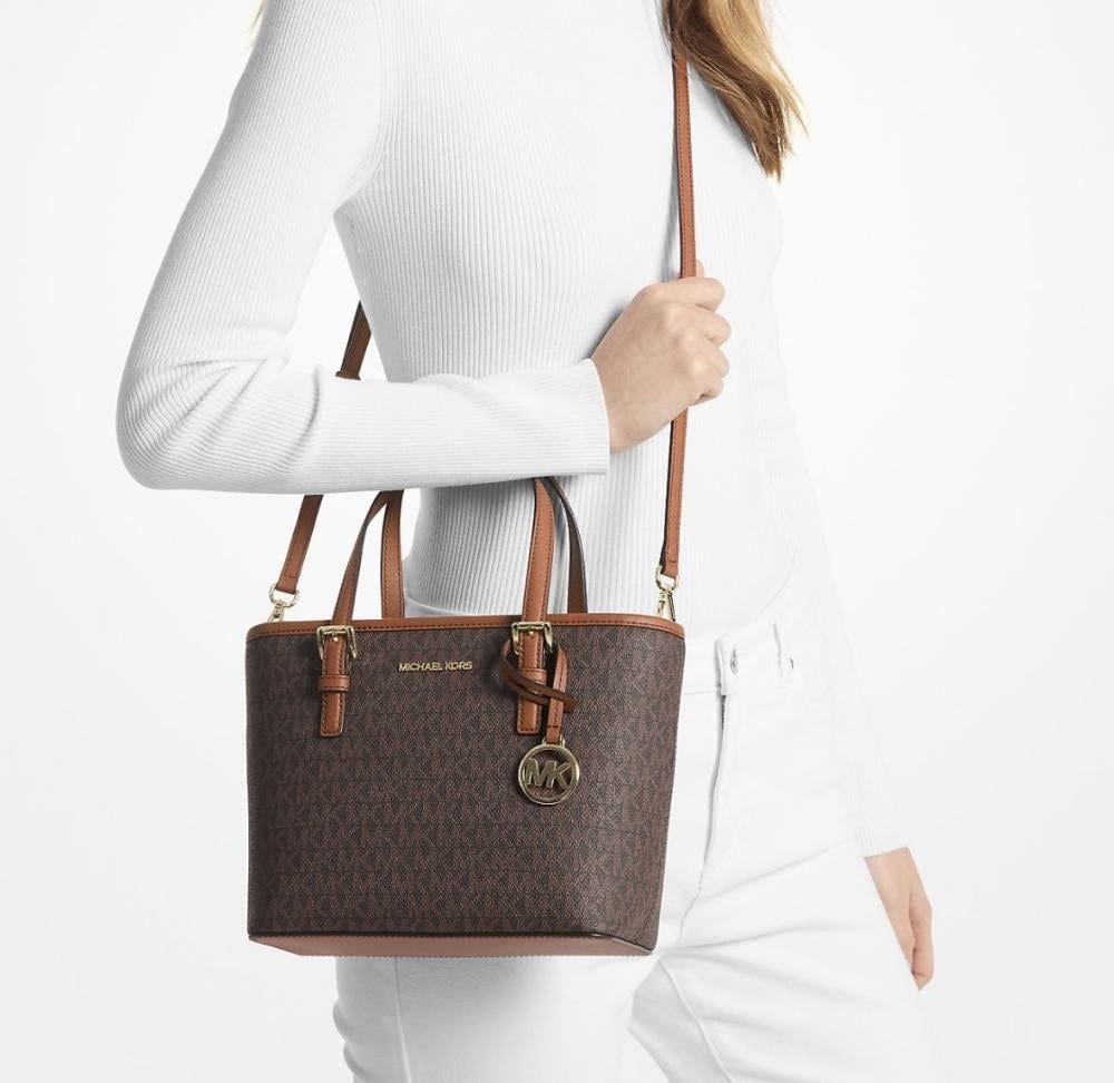 Michael Kors Women's Jet Set Travel Extra-Small Logo Top Zip Tote Bag