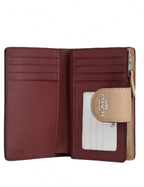 Coach Medium Corner Zip Wallet With Signature Leather in beige