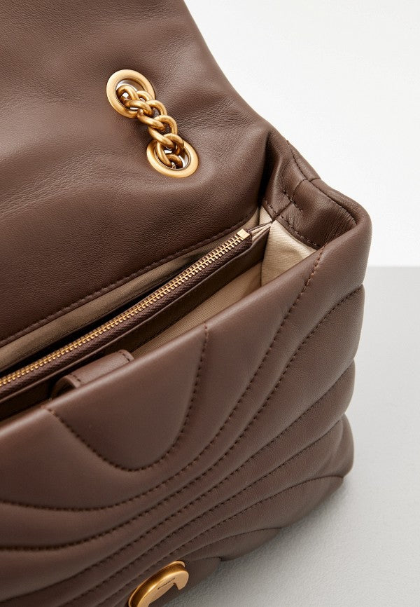 Love Puff Butterfly-quilt Crossbody Bag in Leather