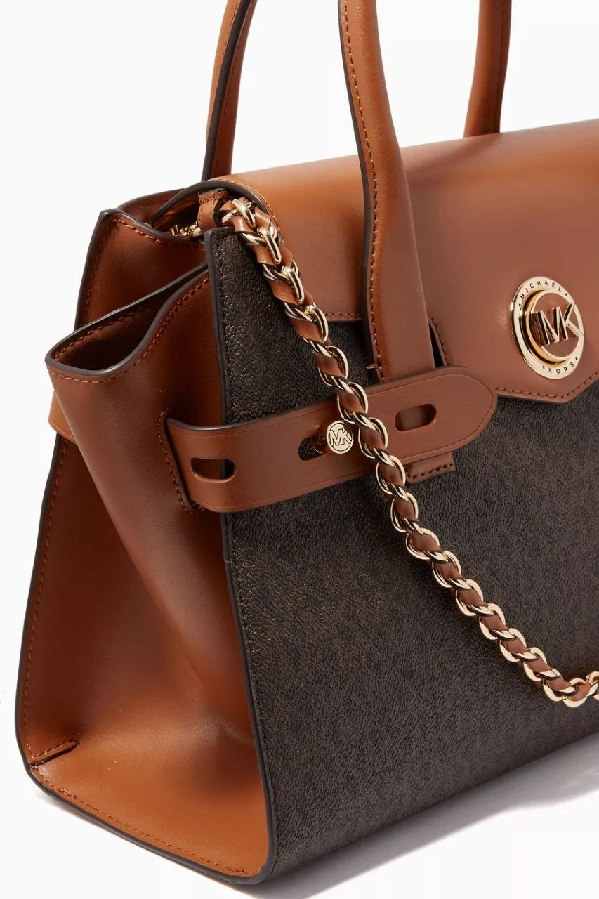 Michael Kors Carmen Large Flap Satchel Brown/Acorn