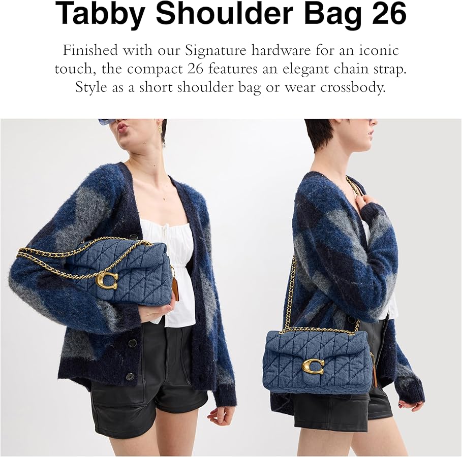 Coach Tabby 
quilted denim Shoulder Bag 26
