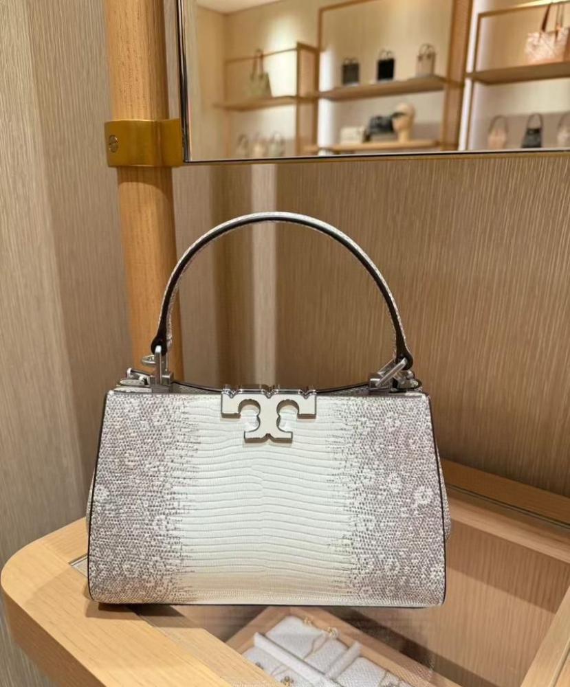 Tory Burch Mini Eleanor Snake-Embossed Satchel