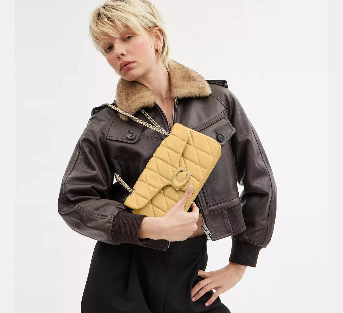 Tabby coach shoulder bag 26 yellow