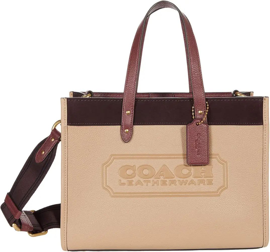 COACH Colorblock Suede Trim Badge Field Tote 30