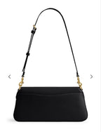 Refined Calf Leather Jet Shoulder Bag