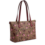 Coach Gallery Tote Bag In Signature Canvas With Cherry Print in Tan Multi CAA71